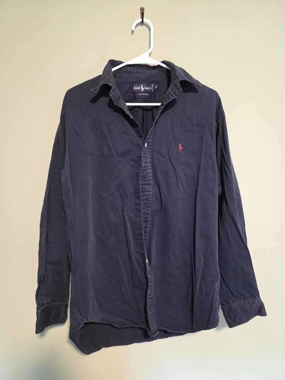 Ralph Lauren Men’s Navy Long-Sleeve Polo Button-Down Shirt Jacket